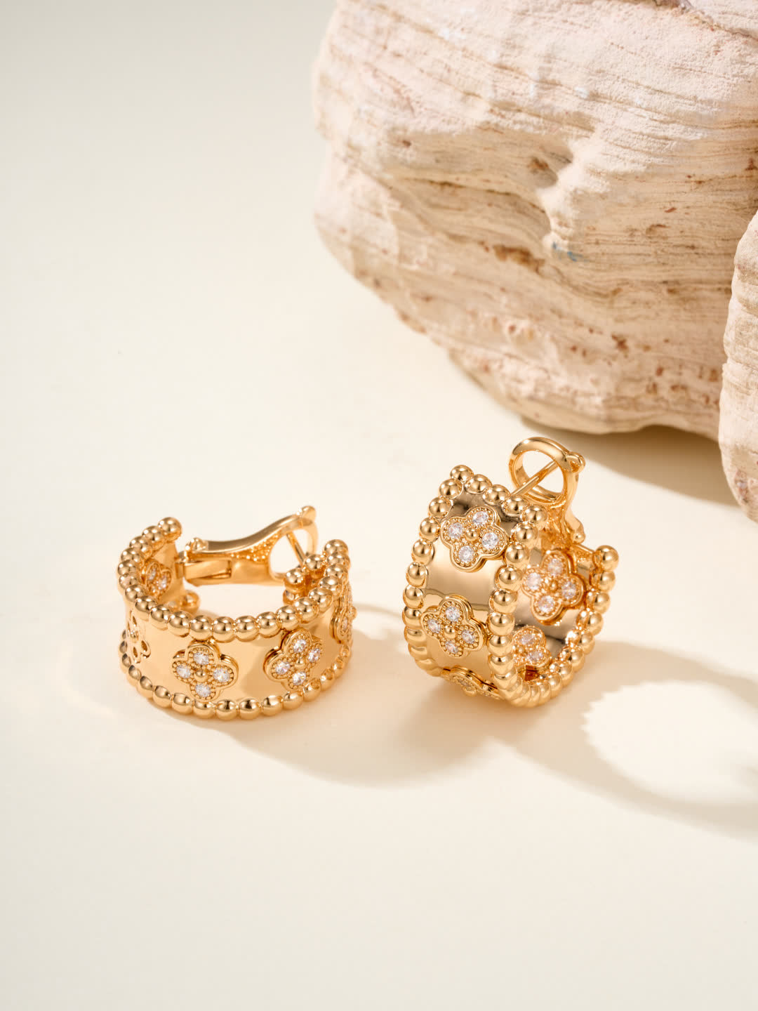 Van Cleef & Arpels Elegant Flower Hoop Earrings